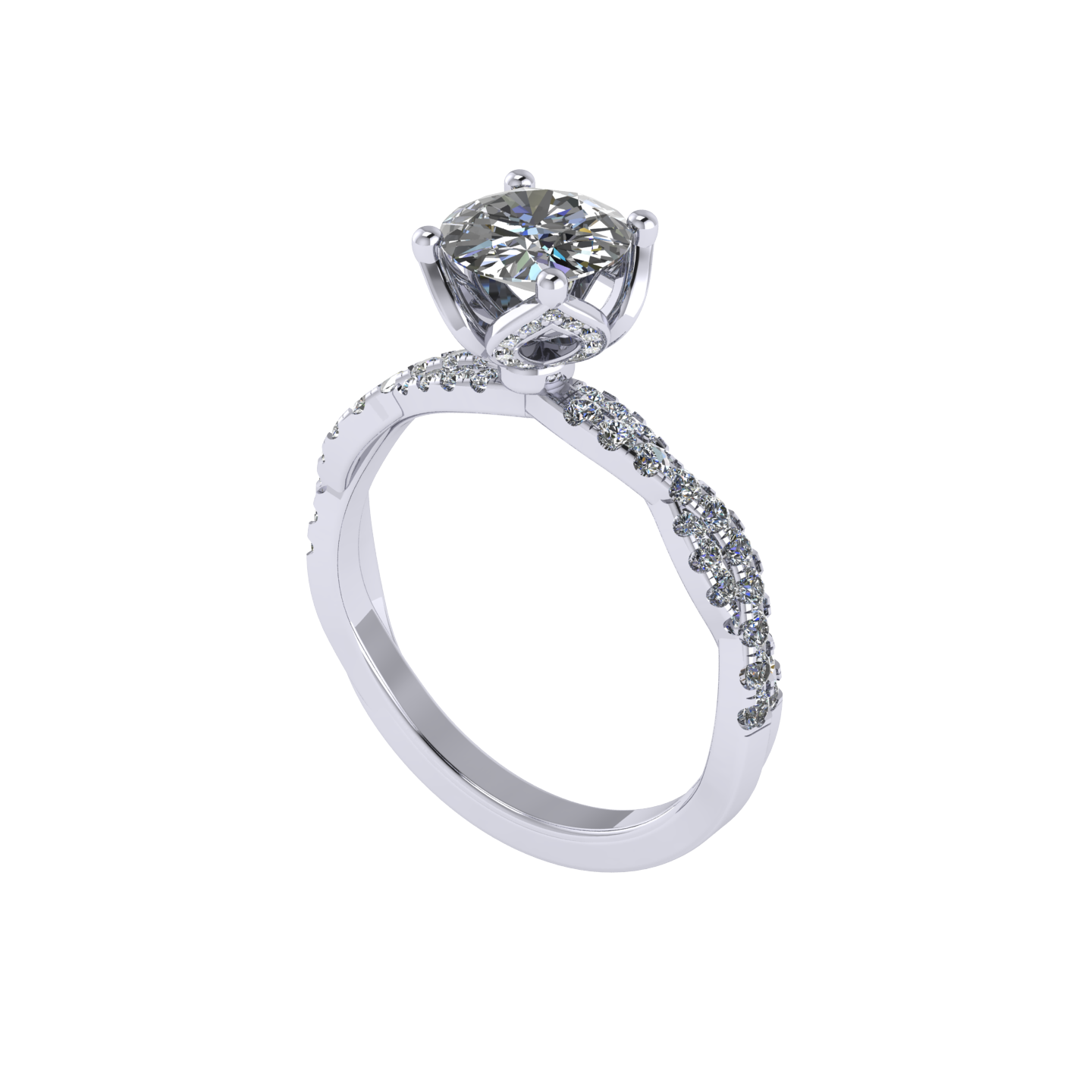 Andrea Pave Twist Engagement Ring