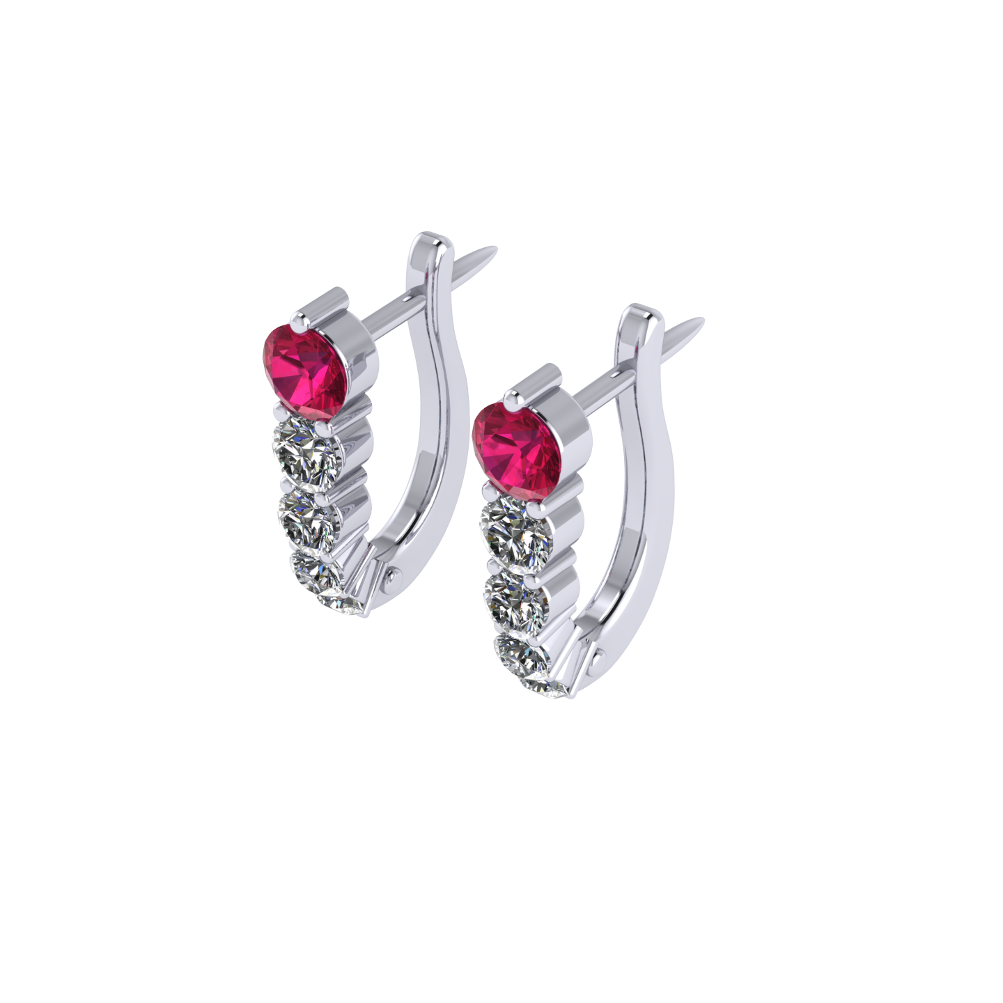 Garnet January Birthstone Cilia Huggies Earring