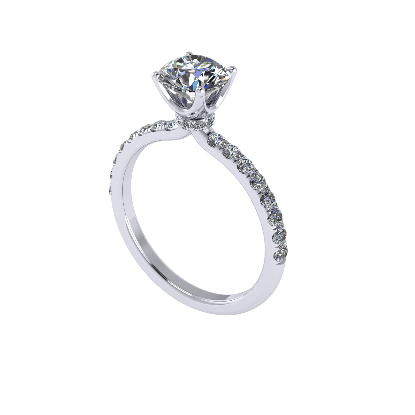 Lia Pave 4 Prongs Engagement Ring